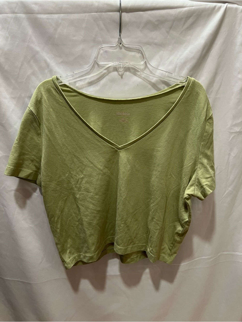 wild fable Sage Green V-Neck Cropped Tee